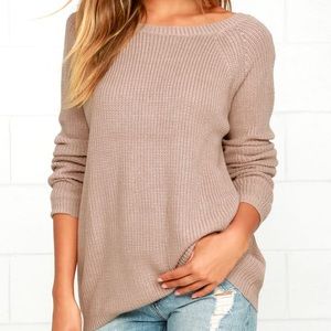 Lulu’s Just For You Light Brown Backless Sweater